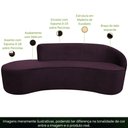 Ver imagem 3 de Sofá Curvo 3 Lugares 180cm Eron Braço Esquerdo Veludo Roxo - Nexta Casa