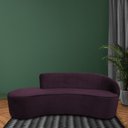 Ver imagem 2 de Sofá Curvo 3 Lugares 180cm Eron Braço Esquerdo Veludo Roxo - Nexta Casa