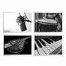 Conjunto 4 Quadros Decorativos Instrumentos Musicais Los Quadros - 1