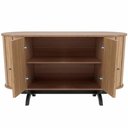 Ver imagem 2 de Balcão Paulínia Freijó 02 Portas e Pés Preto Fosco 130cm - 67939