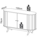 Ver imagem 4 de Balcão Paulínia Freijó 02 Portas e Pés Preto Fosco 130cm - 67939