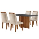 Ver imagem 5 de Sala De Jantar Mesa 120cm Mdf Vidro Canto Copo 4 Cadeiras