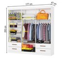 Ver imagem 4 de Guarda-roupa Casal Genova 6 Portas 4 Gavetas com Espelho Branco - Carioca Móveis