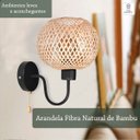 Ver imagem 2 de Arandela Fibra Natural Bambu Artesanal Boho Quarto Nat91