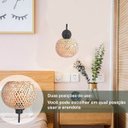 Ver imagem 4 de Arandela Fibra Natural Bambu Artesanal Boho Quarto Nat91