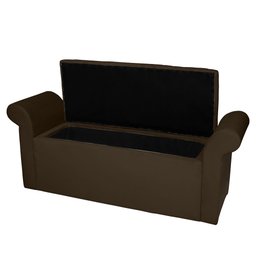 Recamier Baú Viena Queen 160 Cm Suede Marrom - MV Estofados Shop - 3
