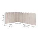 Ver imagem 3 de Cabeceira Painel Cama Solteiro Box Nuvem Suede Sandy 90 cm:Bege