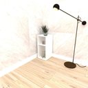 Ver imagem 4 de Mesa de Canto Branca Branco Mesinha Auxiliar de Sofa Sala Mesa Lateral Cama