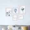 Conjunto 5 Quadros Decorativos Flores Love e Gratidão Los Quadros - 2