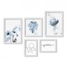 Conjunto 5 Quadros Decorativos Flores Love e Gratidão Los Quadros - 1