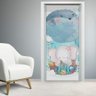 Adesivo Para Porta Elefantinho No Balão- 93X210Cm - 2