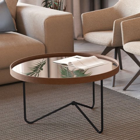 Mesa de Centro Bosque Alto para Sala Castanho Preto