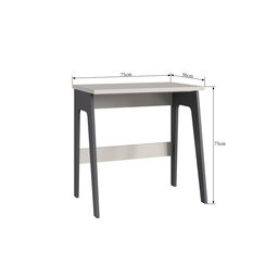 Escrivaninha Mesa Apoio 75x50cm Cor Grafite/off White - 3