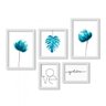 Conjunto 5 Quadros Decorativos Love Flores e Gratidão Los Quadros - 1