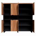 Ver imagem 6 de Armário Estante para Escritório com 8 Portas de Abrir e 2 Nichos F5 Office Marrom/Nogal com Preto