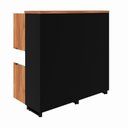 Ver mais imagens de Armário Estante para Escritório com 8 Portas de Abrir e 2 Nichos F5 Office Marrom/Nogal com Preto