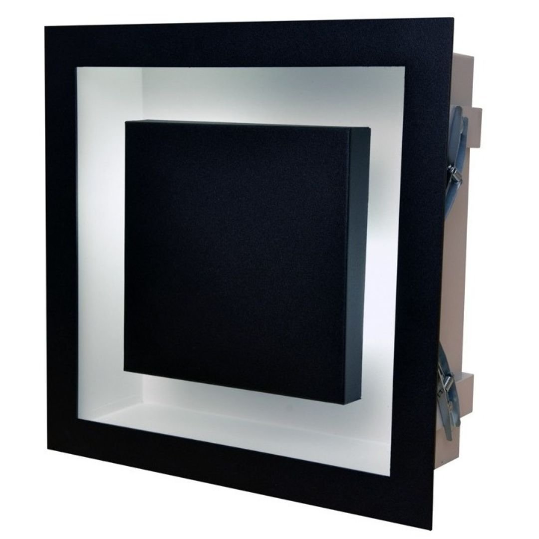 Plafon de Embutir Luz Indireta G9 25x25 Preto com Branco - 5