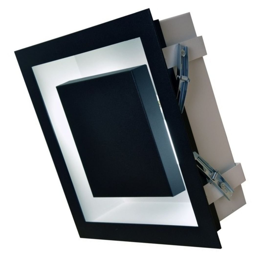 Plafon de Embutir Luz Indireta G9 25x25 Preto com Branco - 4