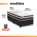 Ver imagem 3 de Cama Box Solteiro Molas Ensacadas Bali 88x188x60cm
