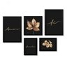 Conjunto 5 Quadros Decorativos Folhas Família Fé e Amor Los Quadros - 1