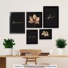 Conjunto 5 Quadros Decorativos Folhas Família Fé e Amor Los Quadros - 2