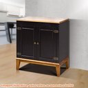 Ver imagem 2 de Buffet Antoine 2 Portas Cor Preto e Amendoa 83cm - 60741