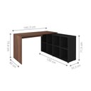 Ver imagem 2 de Conjunto Escrivaninha e Estante Herne Ipê Preto