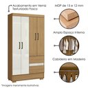 Ver imagem 4 de Guarda Roupa Solteiro Coimbra 4 Portas 100 Cm Atacama Off White Armoveis