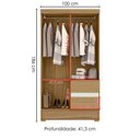 Ver imagem 3 de Guarda Roupa Solteiro Coimbra 4 Portas 100 Cm Atacama Off White Armoveis