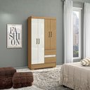 Ver mais imagens de Guarda Roupa Solteiro Coimbra 4 Portas 100 Cm Atacama Off White Armoveis