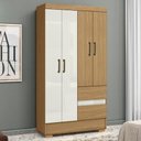 Ver imagem 2 de Guarda Roupa Solteiro Coimbra 4 Portas 100 Cm Atacama Off White Armoveis