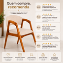 Ver imagem 6 de Kit 8 Cadeiras de Jantar Gabriela Madeira em Linho Estofada:Cinza Linho/Cerejeira