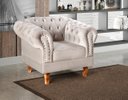 Ver imagem 2 de Poltrona Chesterfield Duque Dom Pedro Capitonê - Suede Bege