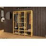 Conjunto Closet De Madeira Aberto E Cabideiro Triplo Mostruário Estilo Rústica Nova Decor Movel Mult - 1