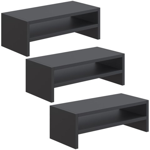 Kit 03 Suportes Para Monitor Stand Home Office Lap 63 cm L03 Preto - Lyam Lyam Decor