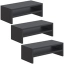 Ver imagem 1 de Kit 03 Suportes Para Monitor Stand Home Office Lap 63 cm L03 Preto - Lyam Lyam Decor