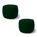 Ver imagem 1 de Kit 02 Puffs Decorativos Living Aisha Orgânico Redondo Veludo Verde Escuro - Desk Design