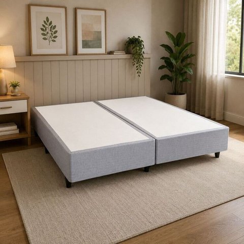 Base Box Desmontável King 193x203x39cm Yescasa Cinza