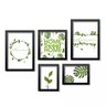 Conjunto 5 Quadros Decorativos Home Sweet Home Folhagens Los Quadros - 1