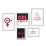 Conjunto 5 Quadros Decorativos Poder Feminino Los Quadros - 1