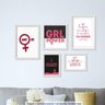 Conjunto 5 Quadros Decorativos Poder Feminino Los Quadros - 2