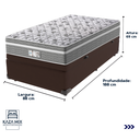 Ver imagem 3 de Cama Box Baú e Colchão Evolution Molas Ensacadas Solteiro Probel: Marrom
