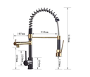 Ver imagem 6 de Torneira de Cozinha Gourmet Monocomando Preta e Dourada 50cm - Brinovar