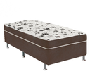 Ver imagem 1 de Cama Box Solteiro Suede Marrom + Colchão Solteiro Suede Marrom Orto Molas Ensacada 88x188x55
