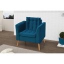 Ver imagem 2 de Poltrona Decorativa Sala e Quarto Phoenix Veludo Azul Lux - Meu Estofado Poltrona Decorativa Phoenix