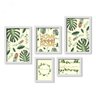 Conjunto 5 Quadros Decorativos Home Sweet Home Tropical Verde Los Quadros - 1