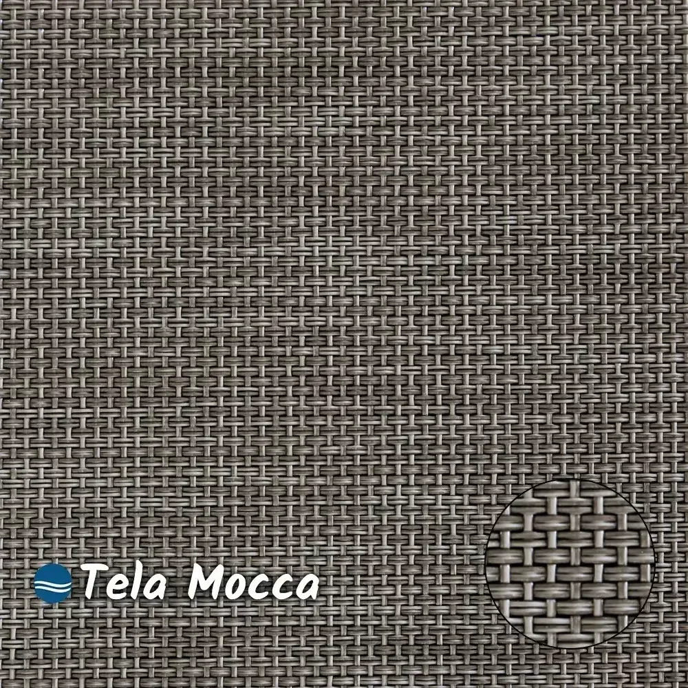 Ver imagem 5 de Conjunto de 2 Cadeiras Ripado Alumínio Preto Tela Mocca