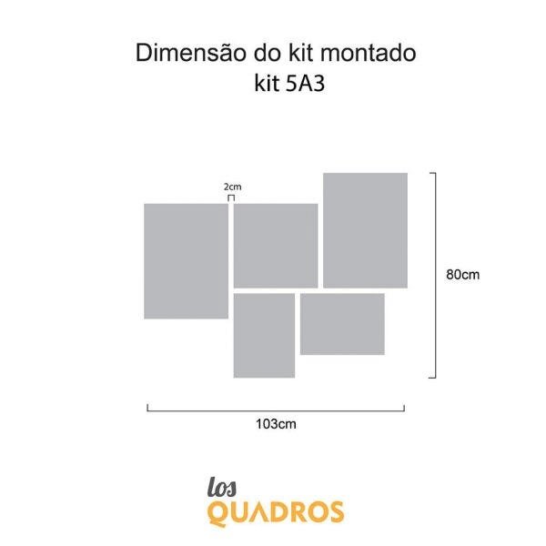 Conjunto 5 Quadros Decorativos Gratidão Família e Saúde Los Quadros - 3
