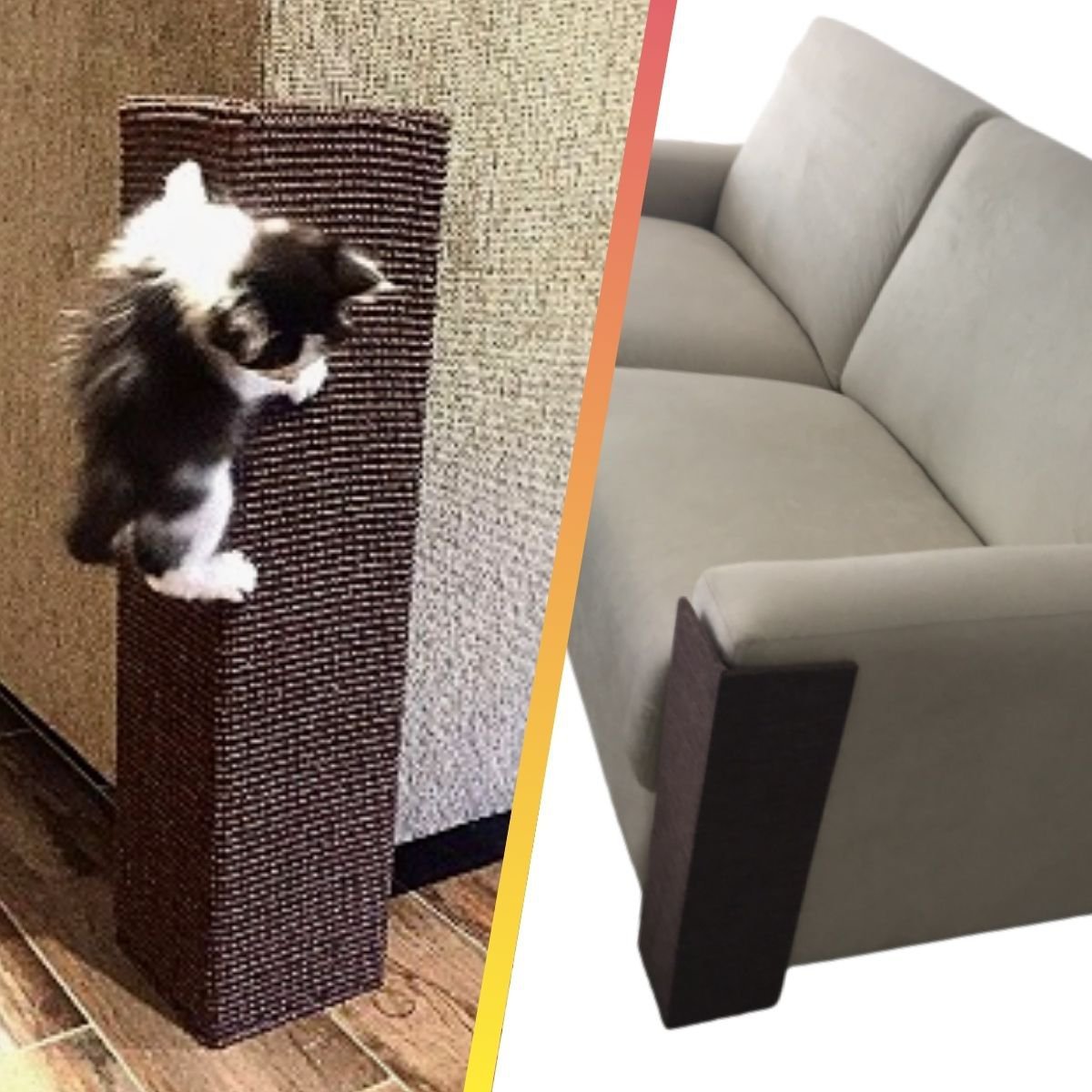 Arranhador para Gatos 14x60 protetor de sofá Cor:Cinza Floral