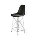 Ver imagem 3 de Kit 2 Banquetas Bistrô Alta Eames Preta Base Ferro Branco - Cor: Preto